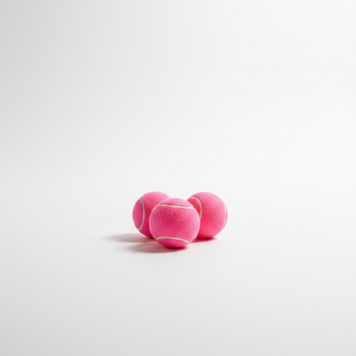 Balles de padel rose fond blanc